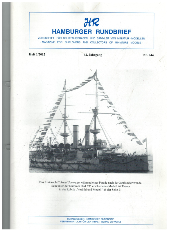 Nr. 244 Heft 1-2012 42. Jahrgang; Hamburger Rundbrief (1 St.)
